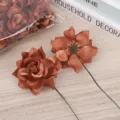 Künstliche Schaumstoff Rosen Blüten Köpfe Braut Strauß DIY Handwerk Hochzeit Deko Zubehör braun - Karamellbraun
