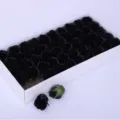 Black artificial soap rose flower heads in white gift box for Valentine gift bouquet - 50 Pieces/Box / Black