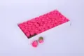 Pink soap rose flower heads in a white gift box, perfect for Valentine's Day and DIY floral crafts. - Rose - Deep Pink