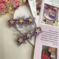 Fermagli per capelli a stella in acetato viola glitterato per styling frangia - Stile Love U / Pezzo Singolo / Viola