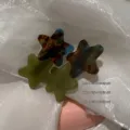 Simpatici fermagli per capelli a stella in acetato, verde oliva e tartaruga blu - Stella Verde Matcha / Pezzo Singolo / Ambra Verde