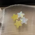 Eleganti mollette a stella in acetato giallo e bianco cangiante per acconciature capelli - Stella Colorata / Pezzo Singolo / Bianco Conchiglia Giallo Latte
