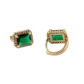 Elegante Vintage Smaragdgrün Kristall Vergoldete Geometrische Creolen für Damen Mode - Rechteck (Rectangle)