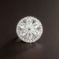 Eleganter magnetischer Broschenverschluss mit funkelnden Zirkonia-Steinen in Blumenform - Stil 05 (Sechsblättrige Blume) / Silber