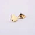 Small gold heart-shaped lapel pin with butterfly clutch back for clothing accessory - Heart / Gold