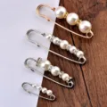 Juego de alfileres de seguridad con perlas para ajustar cintura y decorar prendas - Estilo de Cuatro Piezas (5# Juego)