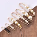 Detalle de elegantes imperdibles con perlas y pedrería para ajuste de cintura y fijación. - Estilo de Seis Piezas (6# Juego)