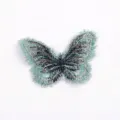 Parche de mariposa bordada en azul claro y gris para accesorios de joyería DIY creativos - 10 Piezas/Paquete (5x4cm) / Azul claro