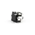 Nahaufnahme eines quadratischen schwarzen Zirkon-Magnetohrrings für ungestochene Ohren - Quadratischer Magnetischer Stil / 6mm / Schwarz