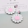 Übergroße weiße und rosa Gänseblümchen-Ohrringe aus Acryl für Damen - Gänseblümchen-Stil / Rosa Blume
