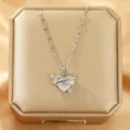 Zilveren Hart Planeet Halsketting Roestvrij Staal Sieraden Cadeau voor Vrouwen Chic - X5613#-4 Zilver Planeet van de Liefde Ketting