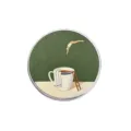 Kreative runde Brosche mit kunstvoller Illustration von Taucher und Kaffeetasse Metallpin - Runder Stil (YP3905)