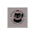 Spilla smaltata gatto nero gotico con ghirlanda di fantasmi e mezzaluna rossa decorativa - Stile Gatto Nero Quadrato (ZP3725)