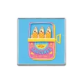 Artistic retro French sardine can enamel pin badge with colorful fish design for bags - Square Style (ZP2365) / 3cm x 3cm