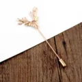 Broche de solapa con cabeza de alce vintage en oro rosa para trajes, accesorio de ciervo chic - Cabeza de Alce Dorado