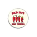 Cartoon chili badge variant featuring the humorous Red Hot Silly Peppers text logo - Round Style (YP2706)