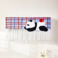 Panda Pattern Air Conditioner Wind Deflector Anti-Direct Blow Cover with Lace Variant - Short Lying Panda