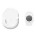 Magnetic remote control holder wall mount socket fixator white adhesive storage hook - White Zirconia Set