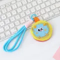 Joli mini sac en filet dessin animé porte-clés pochette monnaie portable charmant - Petit sac suspendu bleu avec poignée