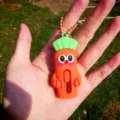 Schattige wortel mes sleutelhanger, draagbare mini doos snijder, creatief cartoon briefpapier gift. - Wortel