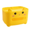 Boîte à mouchoirs chat mignon organisateur de bureau avec compartiment pour salon - Jaune