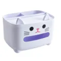 Boîte à mouchoirs chat mignon et organisateur de rangement compartimenté pour le salon. - Blanc