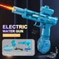 Pistolet à eau électrique bleu transparent avec chargeur tambour et effets lumineux - Pistolet à eau électrique Firelight Ice Mouse - Bleu