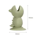 Simpatico copri spazzolino in silicone dinosauro portaspazzolino da viaggio con ventosa - Custodia protettiva per spazzolino (verde fagiolo)
