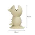 Simpatico copri spazzolino in silicone dinosauro portatile da viaggio con ventosa 45mm - Copri spazzolino (beige)