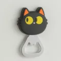 Ouvre-bouteille aimant de frigo chat noir mignon, décapsuleur de bière en métal cartoon. - Décapsuleur de Bière / Aimant pour réfrigérateur / Petit Chat Noir