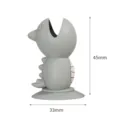 Custodia per spazzolino di dinosauro in silicone grigio supporto portaspazzolino da viaggio - Copri spazzolino (grigio elegante)