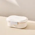 Insulated bento lunch box in creamy white and gray, 360ml compact food container for school and office. - Small 360ml