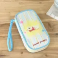 Portable cable storage bag with cute puppy pattern, multi-functional travel organizer pouch. - Blue