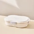 Insulated bento lunch box with PP ABS material, 1020ml capacity, 25.2x18.5x6.2cm dual color design. - Large 1020ml
