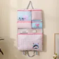 Sac de rangement suspendu de voyage 7 en 1 avec imprimé de chat et multi-compartiments. - Chat de la chance à carreaux roses