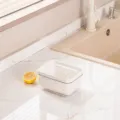 Double layer plastic draining basket for kitchen fruit and vegetable washing small size - S / Ocean Wave White