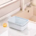 Double-layer drain basket, light blue medium size kitchen colander for fruit and vegetable. - M / Shallow Beach Blue