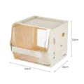 Desktop storage box cute plastic drawer organizer for stationery tea bags 16x14x13cm - Wall-Mounted & Desktop Dual Use / Beige