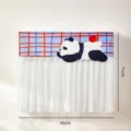 Air conditioner wind deflector cover dustproof mesh curtain panda pattern 86x71cm - Long Lying Panda
