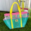 Sac de Plage en Maille Colore Grande Capacite Cabas de Voyage pour Femme - Standard - Imperméable / Vert