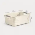 Panier de rangement en plastique avec poignees, design ajoure respirant, organisateur de maison. - Grand Haut (1 Pcs)