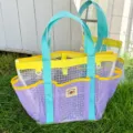 Sac de plage en filet multicolore, grand cabas de voyage, sac de natation et de douche. - Standard - Imperméable / Violet