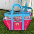 Sac de plage en filet colorblock dopamine, grand sac cabas de voyage et de douche. - Standard - Imperméable / Rouge