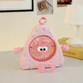 Mignon mini ventilateur de bureau fromage dessin animé, ventilateur USB rechargeable et silencieux. - Triangulaire / Rose