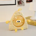 Mini ventilateur de bureau USB rechargeable mignon fromage de dessin animé portable - Triangulaire / Jaune