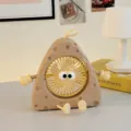 Mini ventilateur de bureau dessin animé fromage mignon à 3 vitesses, ventilateur portable USB. - Triangulaire / Marron