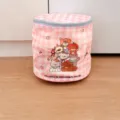 Sac de lavage cylindrique à carreaux rose pour sous-vêtements, filet motif animal mignon. - Sac de lavage pour soutien-gorge