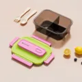 Dopamine partitioned bento lunch box with tableware, leakproof microwave safe food container. - Utensils Included / Green