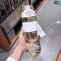 Large capacity portable plastic sports water bottle with straw and strap for daily use. - 780ml / White