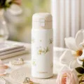 Fquan weiße Magnolie Thermosflasche 316 Edelstahl süße Vakuumflasche für Frauen und Schüler. - 480ml / Weiße Magnolie